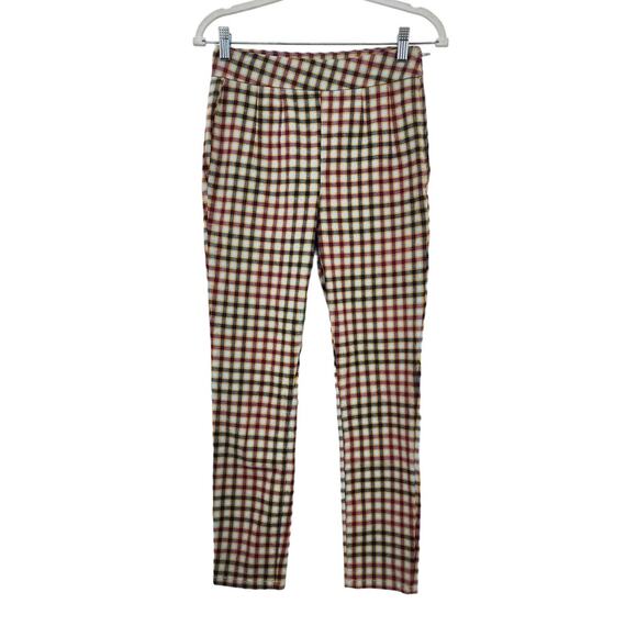 Free People Ella Kick Skinny Plaid Pants Size 27 - Picture 2 of 13